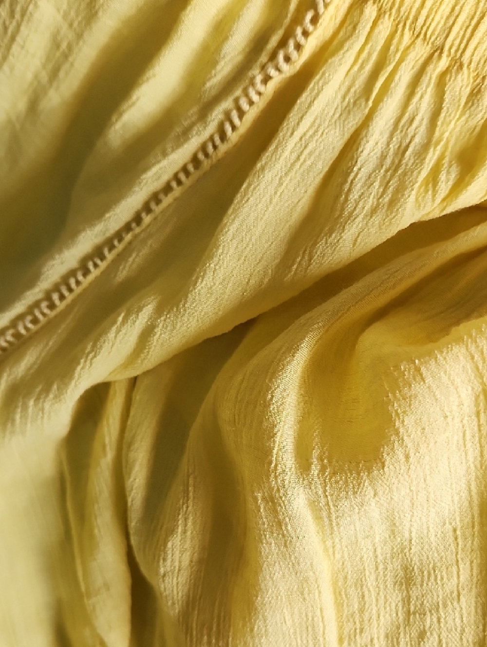 Yellow Off-Shoulder Ruffle Sleeve Blouse - Lightweight Summer Top - Picture 5 of 5